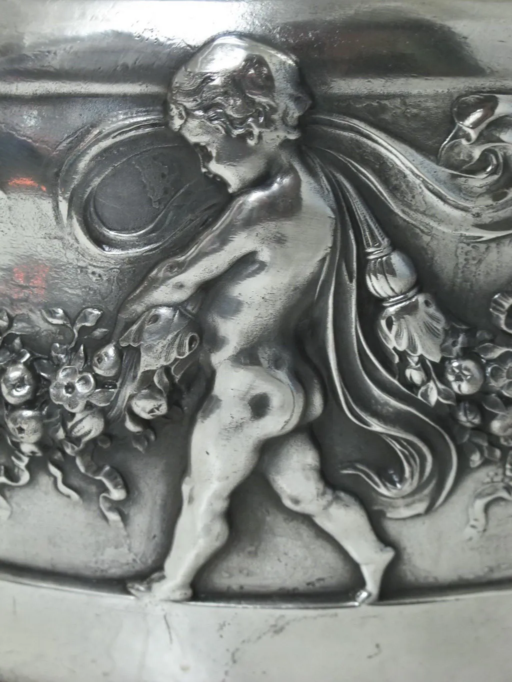 two antique champagne coolers WMF with decorative figures