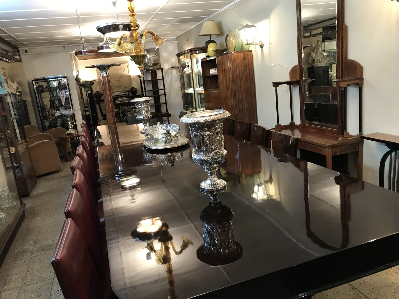 two antique WMF champagne coolers on a dining table