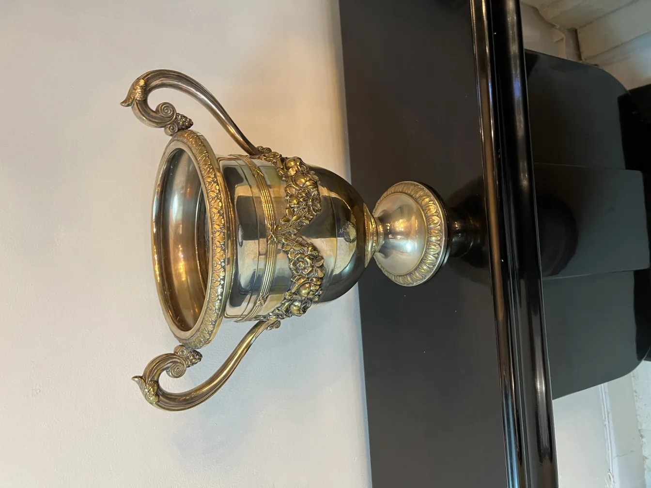 two antique champagne coolers WMF with decorative details