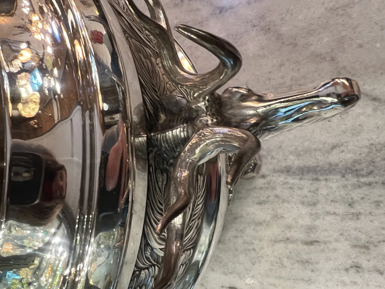 Antique WMF punch bowl with unique ornamental details