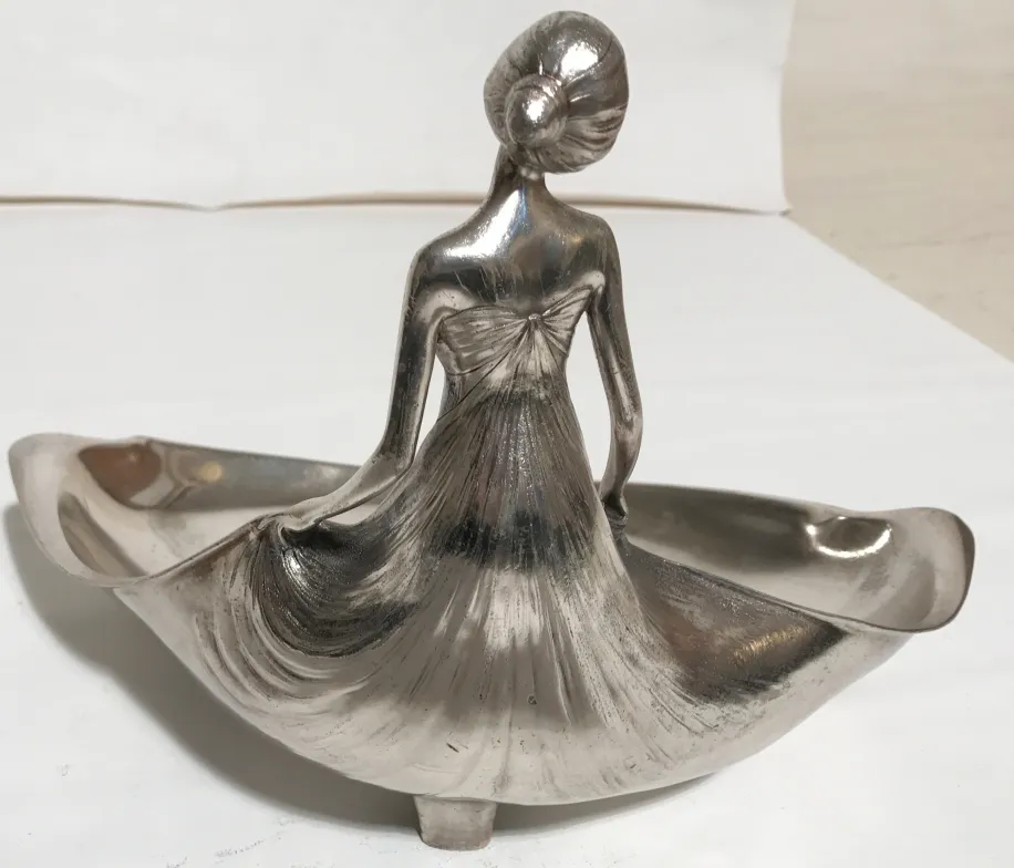 antique card tray ORIVIT featuring a woman figure