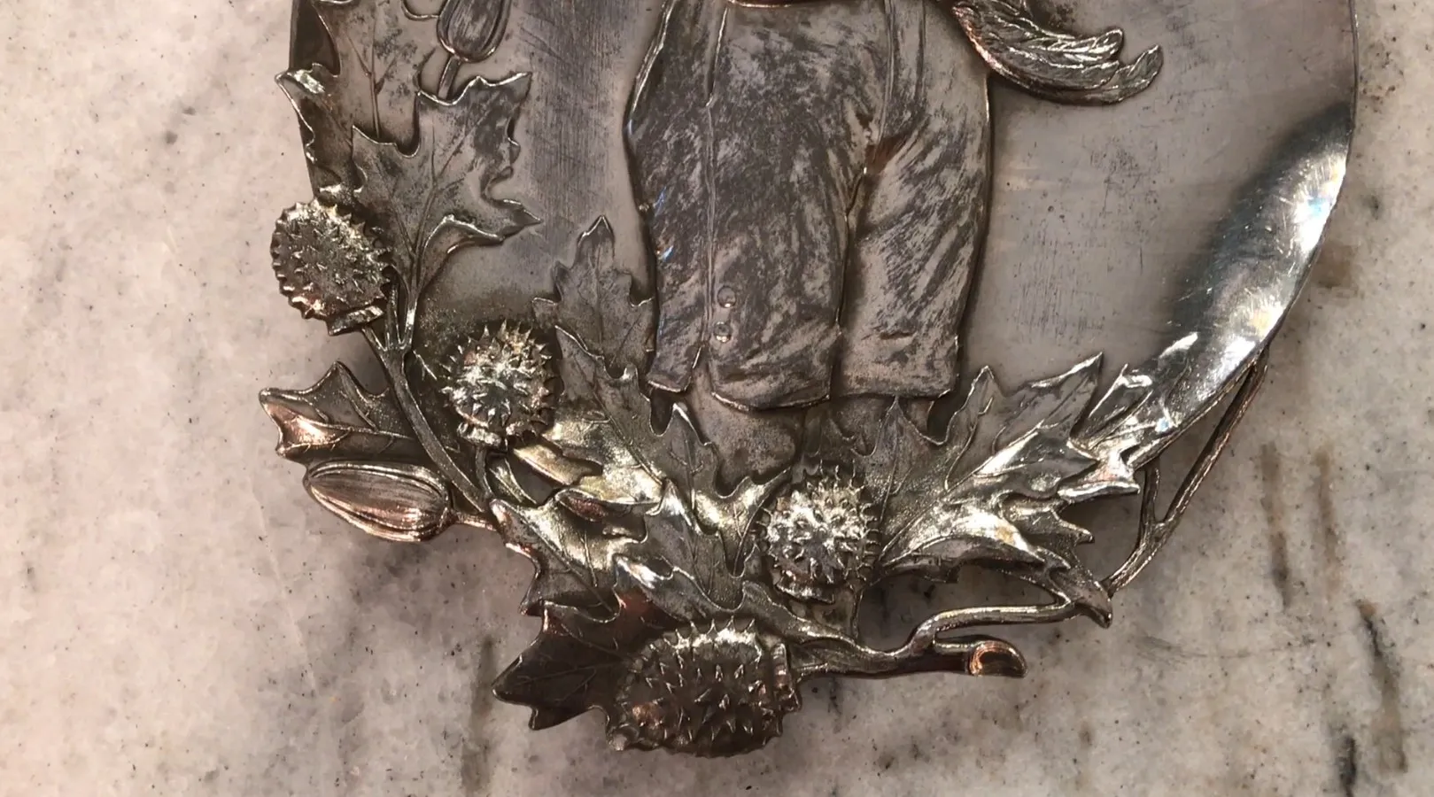 antique card tray WMF with decorative elements