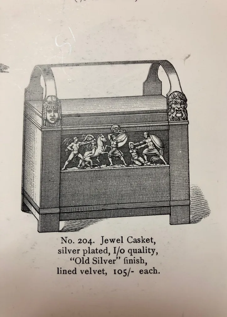 Antique jewelers with various styles on the lid