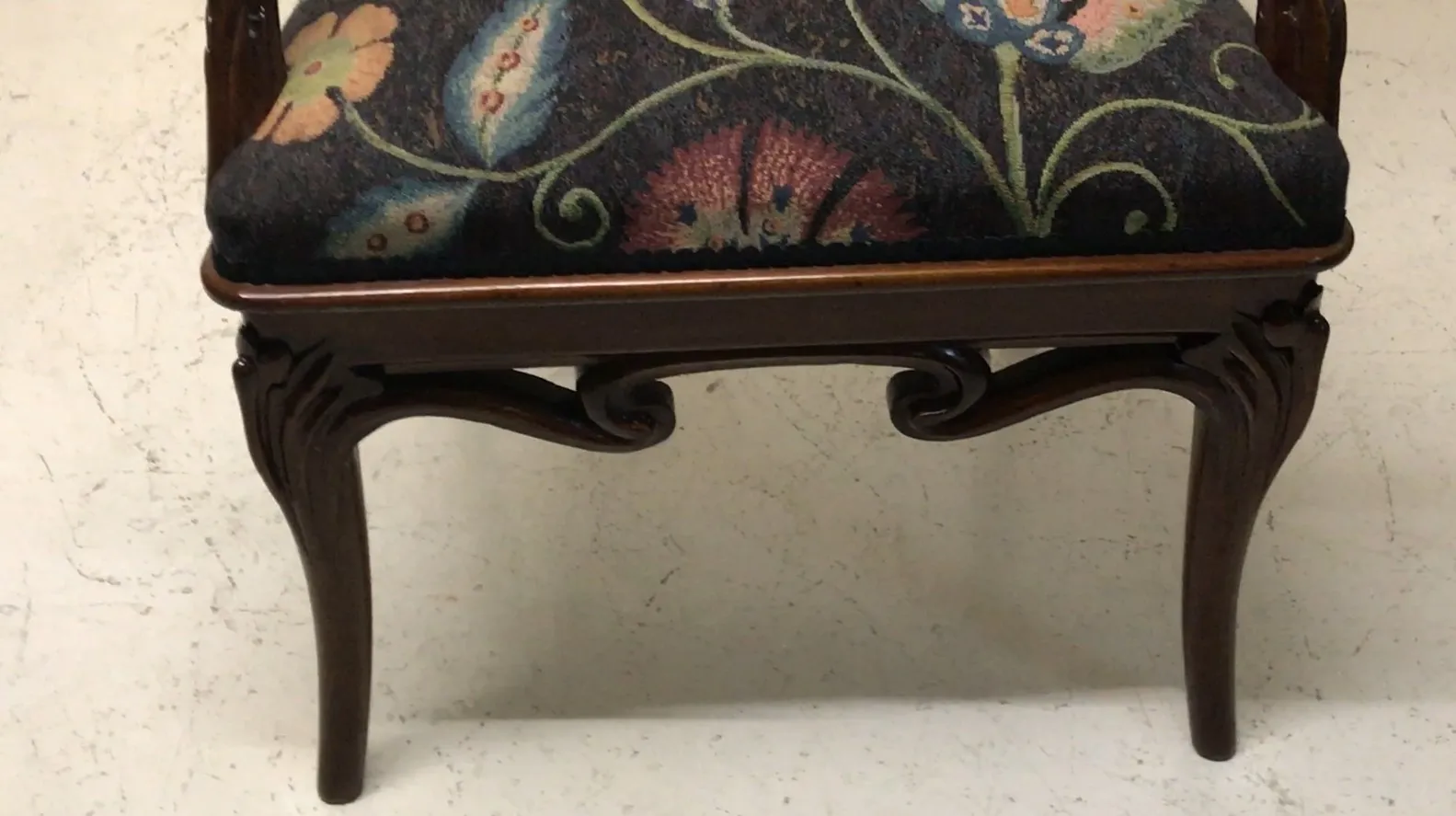 Three antique art nouveau armchairs with floral design