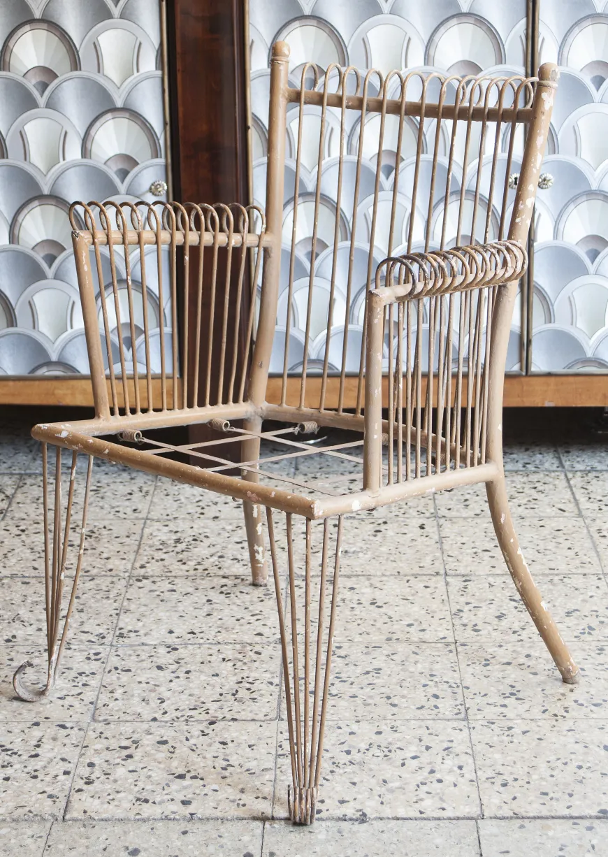 Antique garden armchairs in a cozy setting