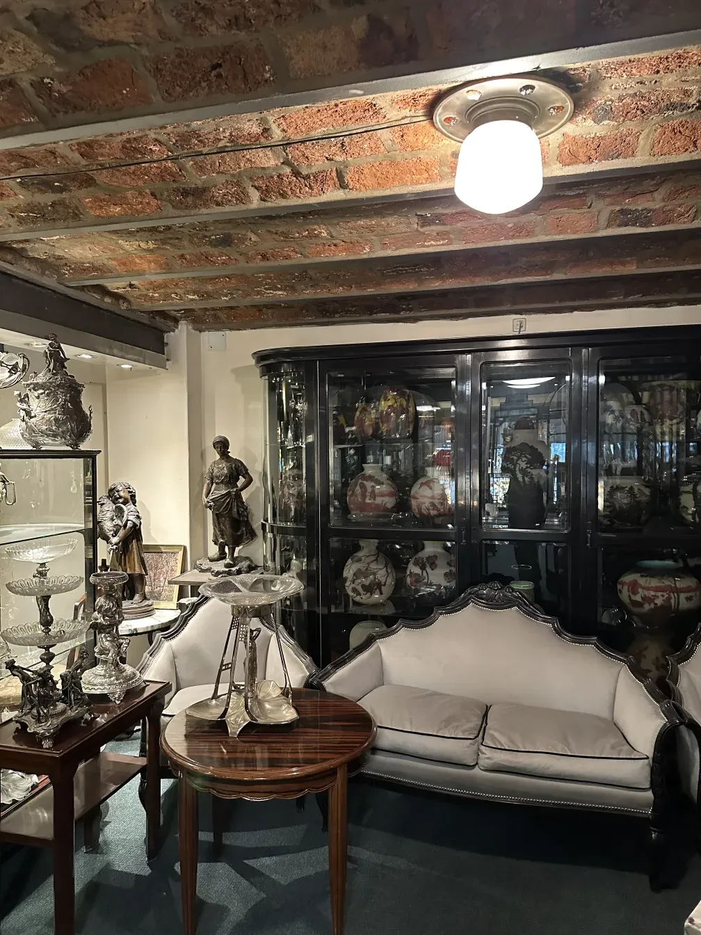 antique ceiling light providing soft illumination