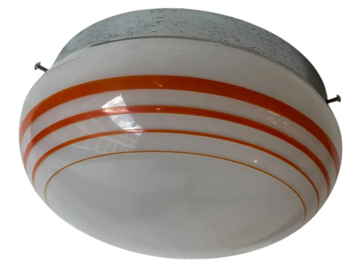 three antique ceiling lights with decorative designs, soft light