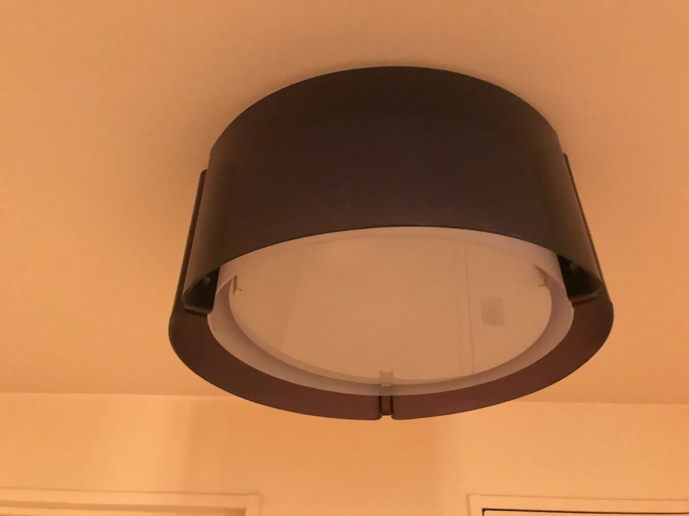 Antique round ceiling light with soft illumination