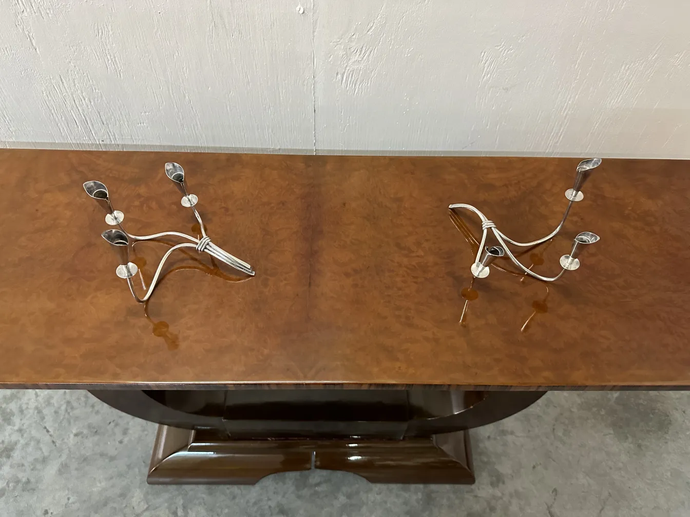 antique console with elegant stand, warm colors