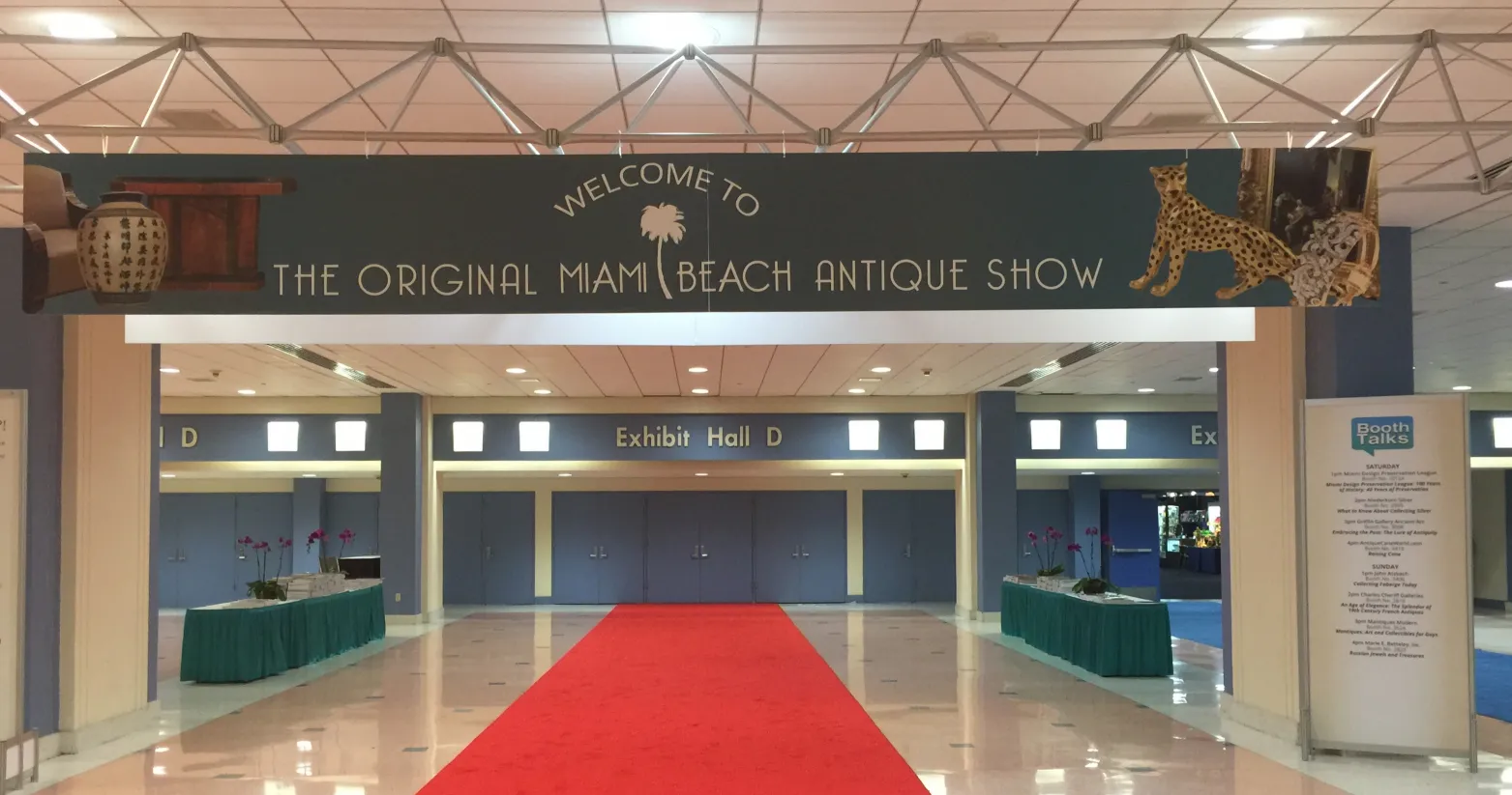 exhibition of antiques featuring 2 decorative consoles