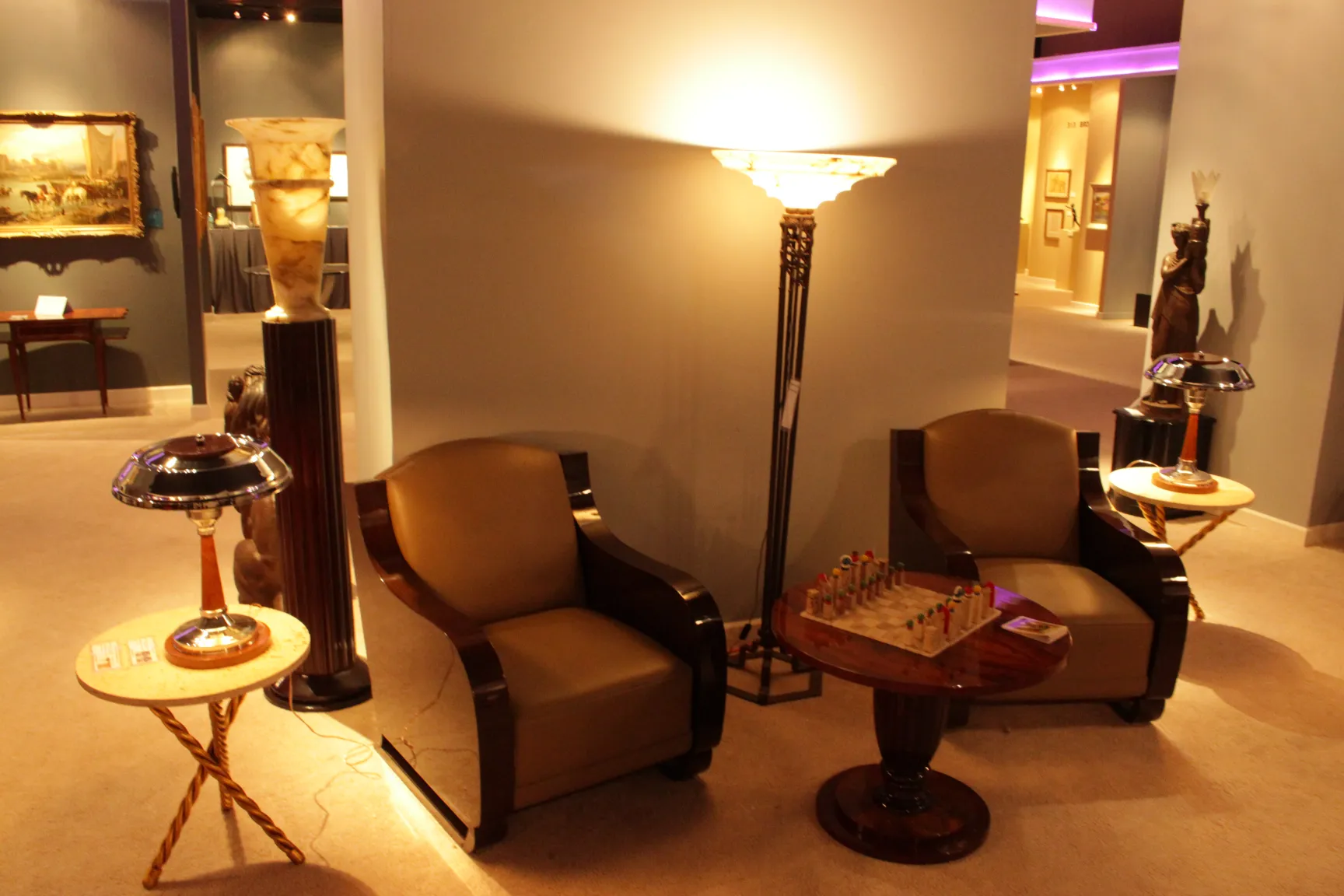 two antique table lamps in a cozy environment