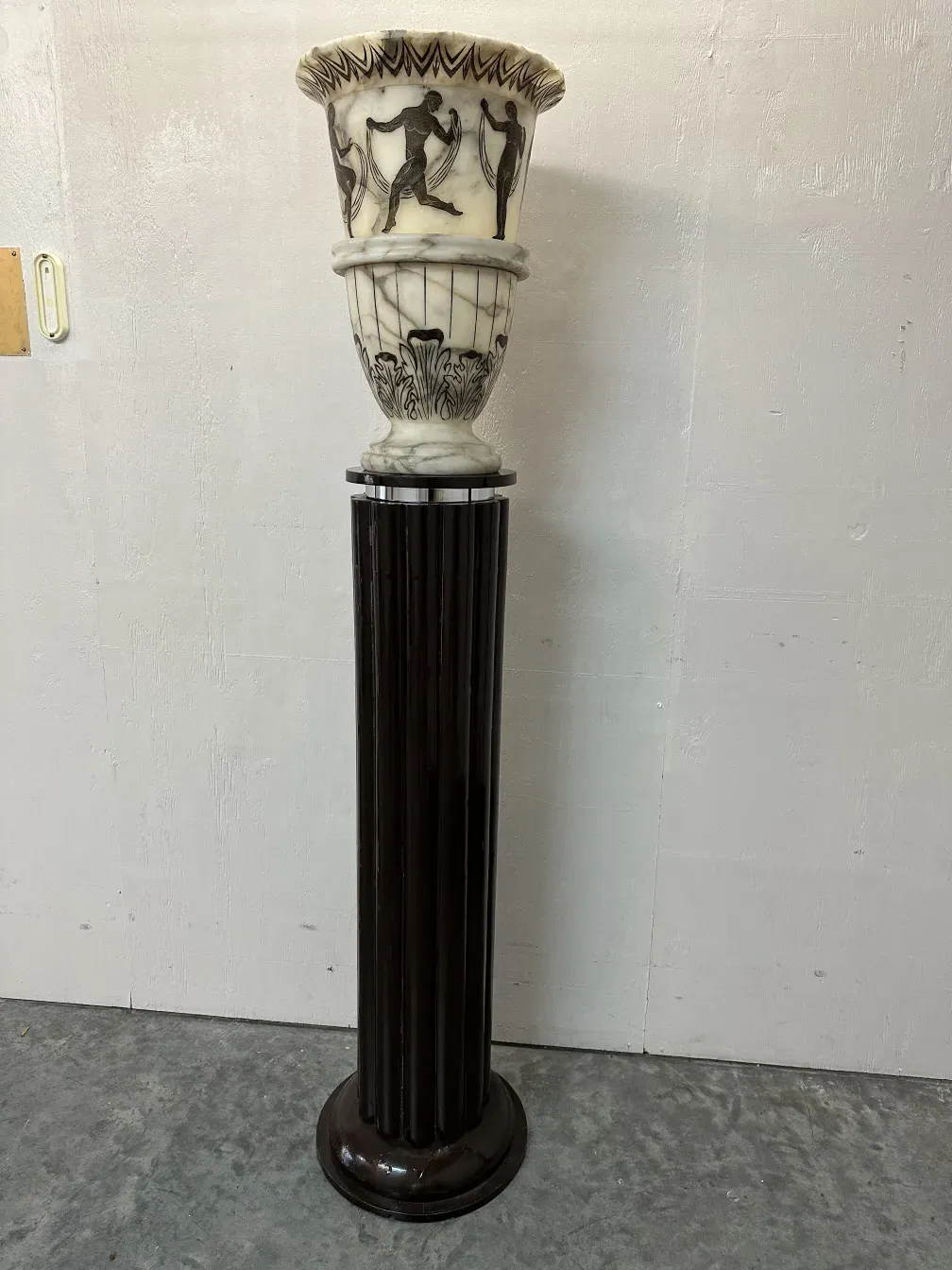 Antique floor lamps with artistic decoration in the surroundings.