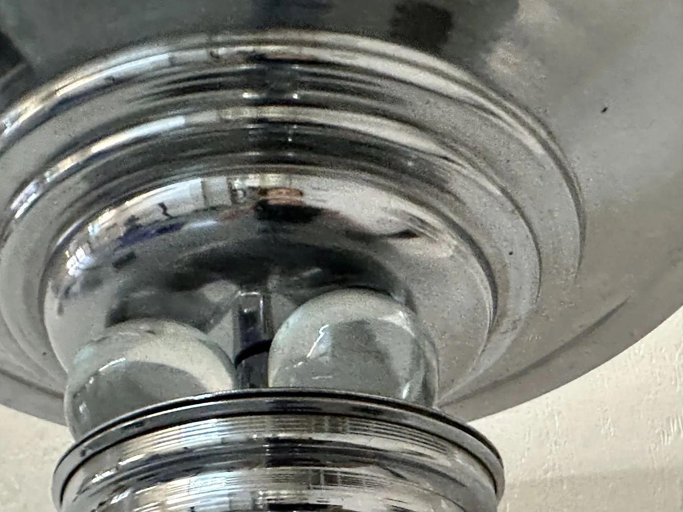 top view of two antique floor lamps with bulbs