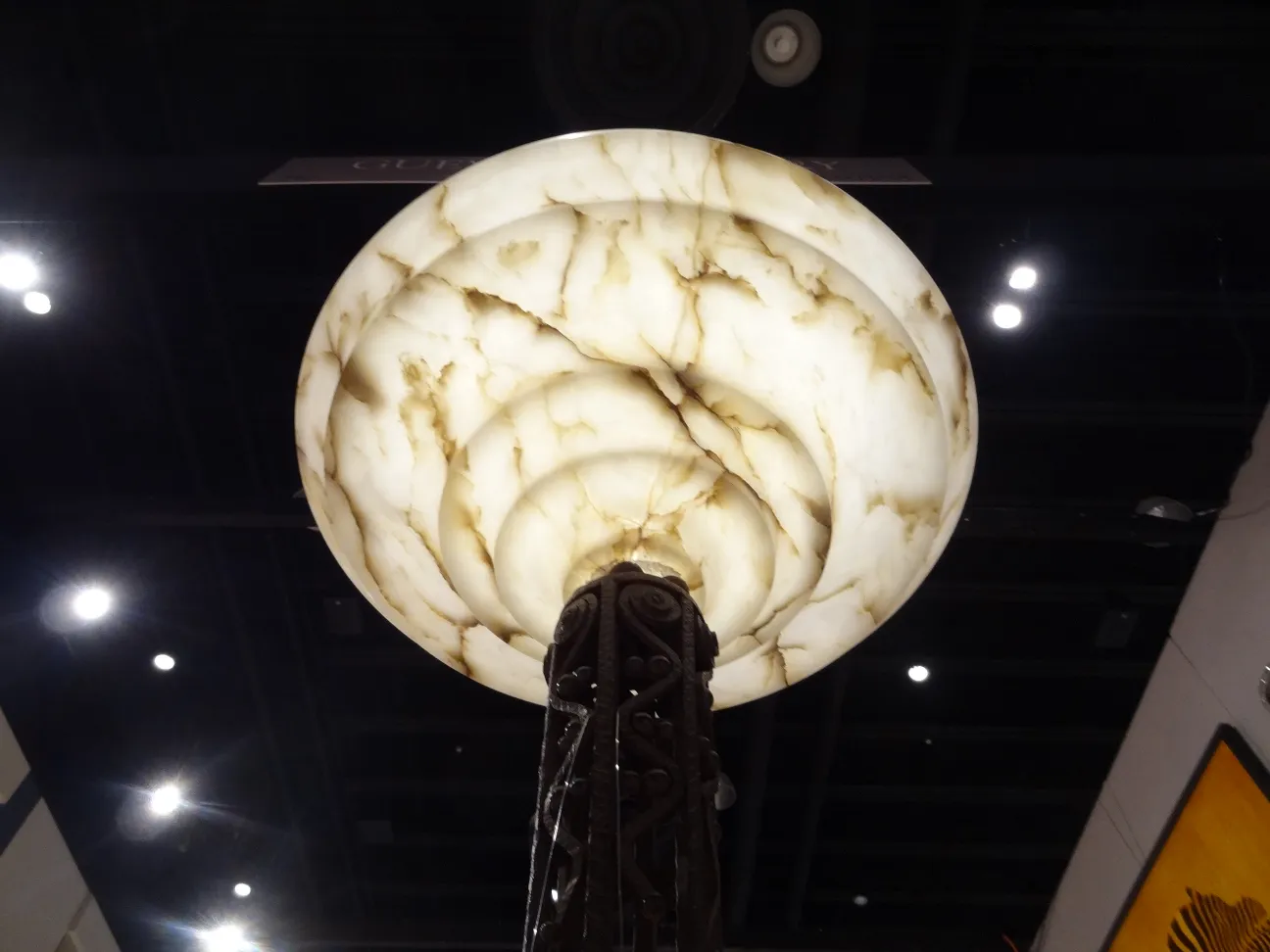 two antique floor lamps with a special design and unique shape