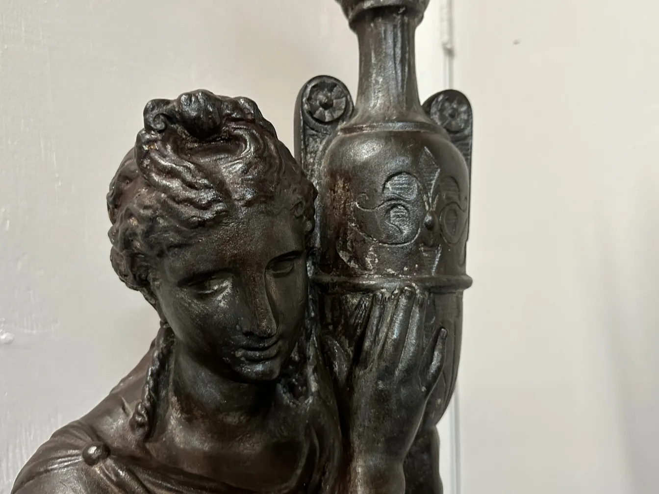 two antique floor lamps by Val D´Osne with elegant decor