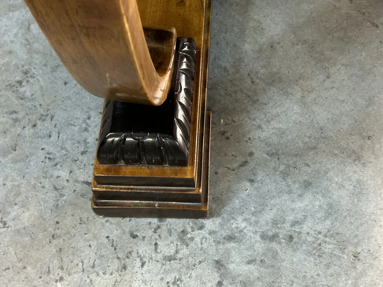 antique coffee table with detailed base