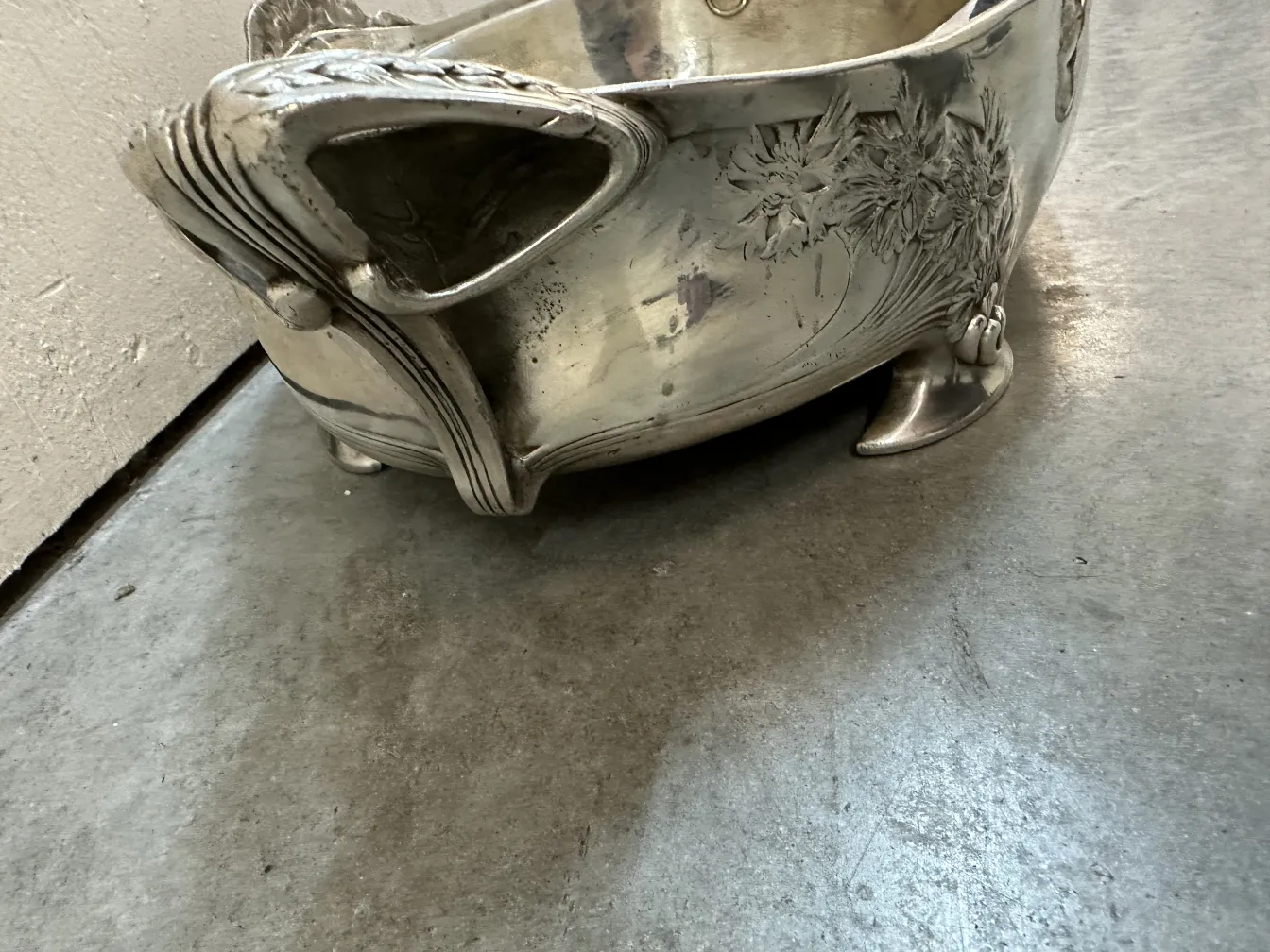 Antique Gallia centerpiece with decorative details