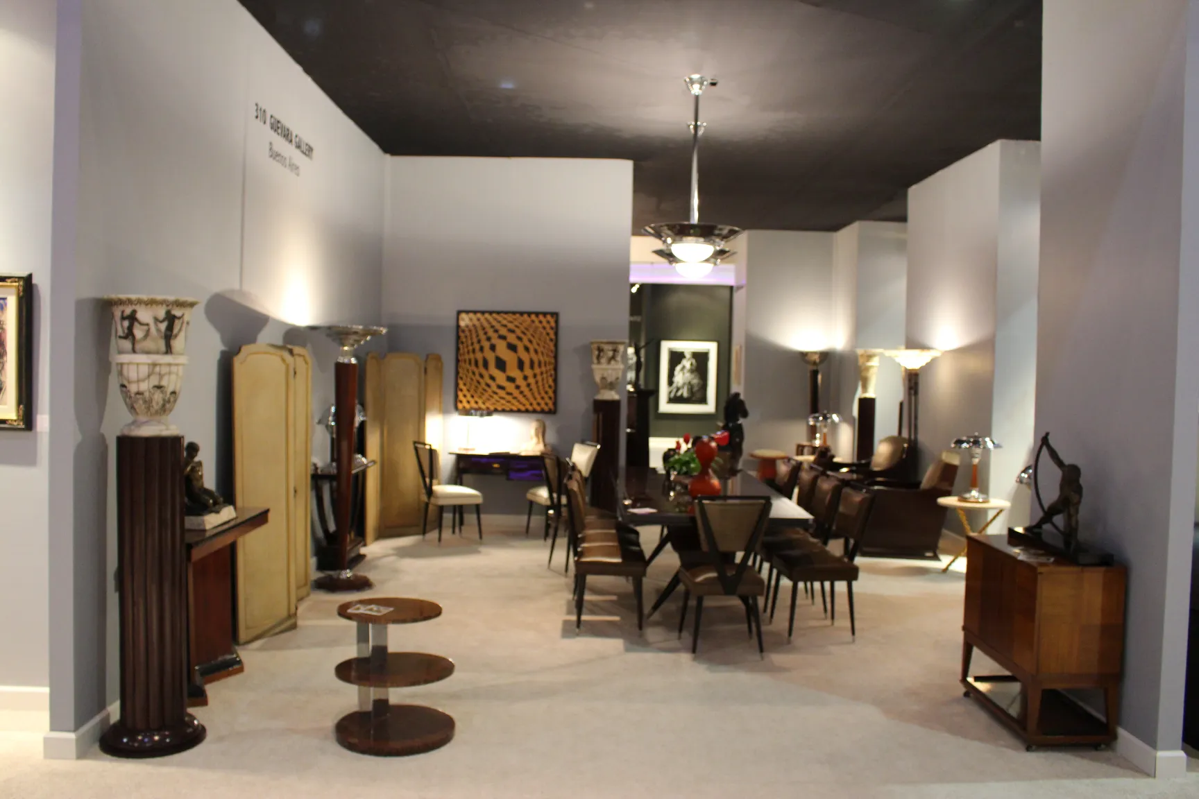 elegant living room with antique marquetry and furniture