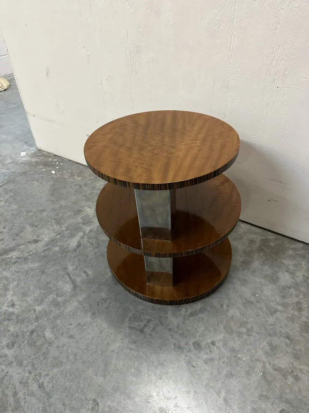 antique round small table with decorative design