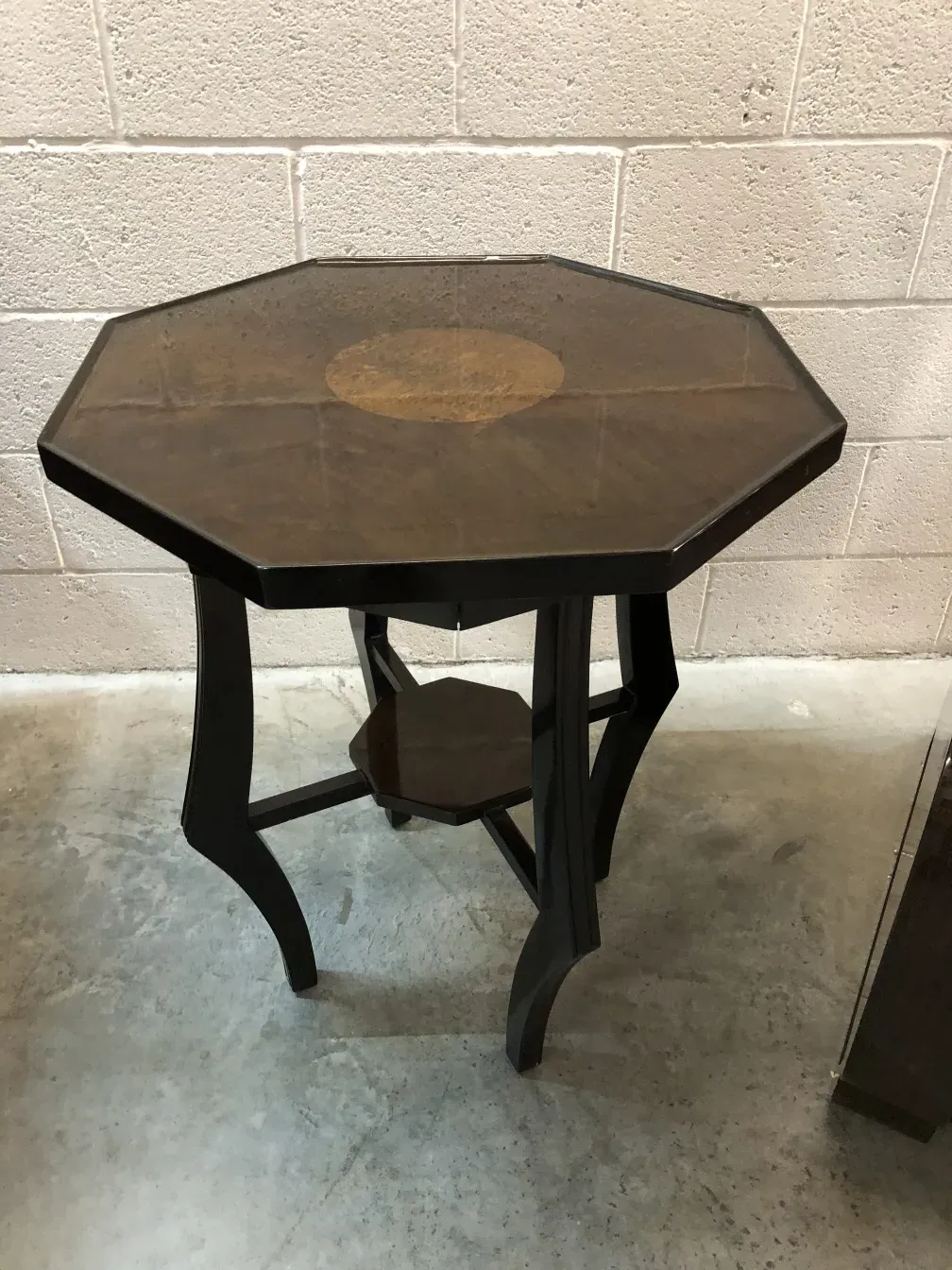 antique octagonal small table with elegant legs