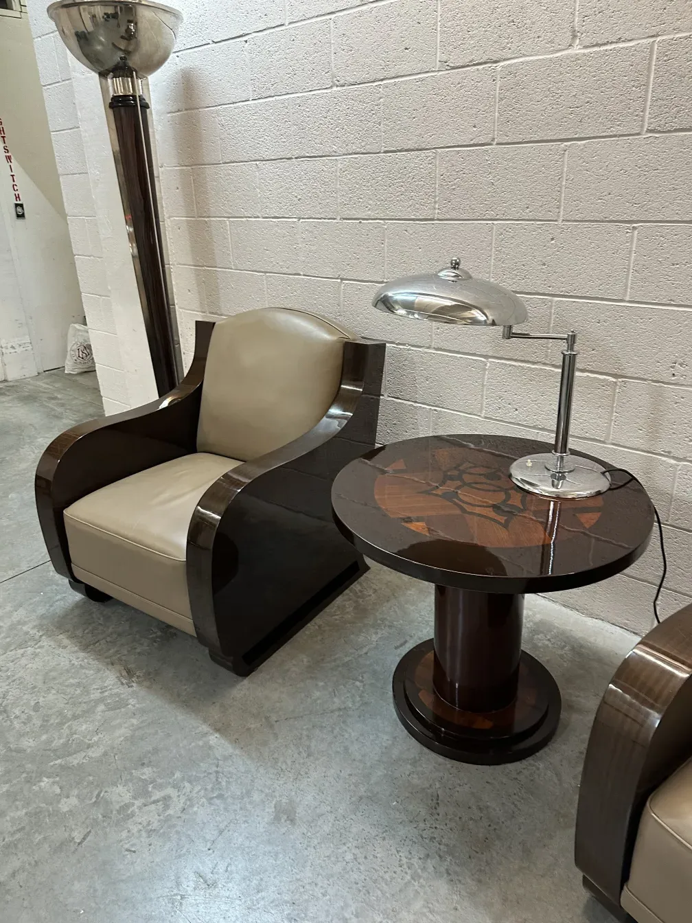 antique round small table with elegant design in a modern setting