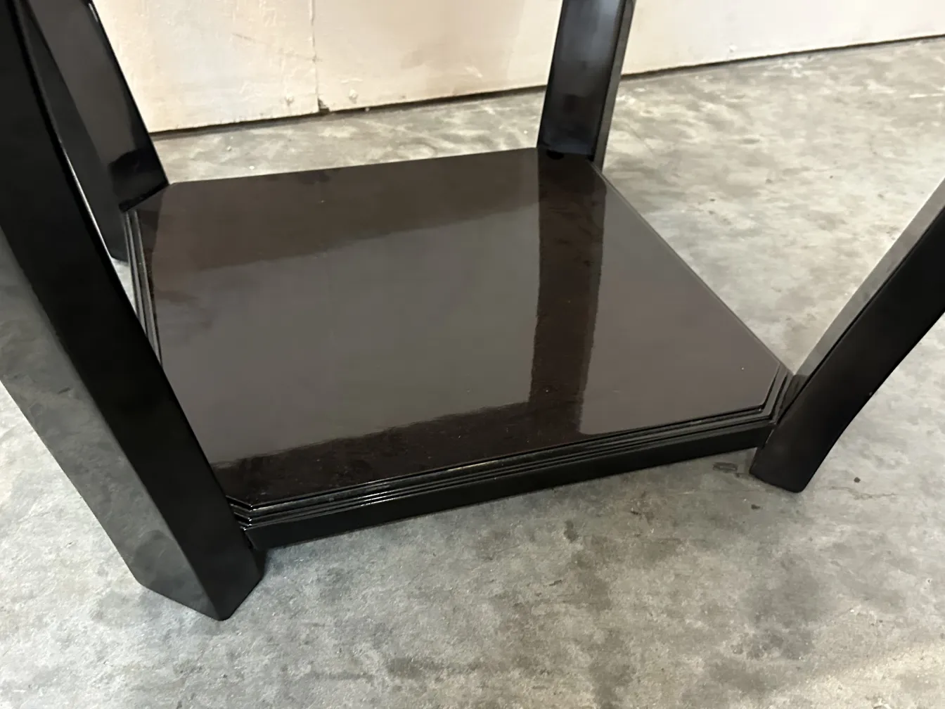 Two antique small tables in black, stylish and functional