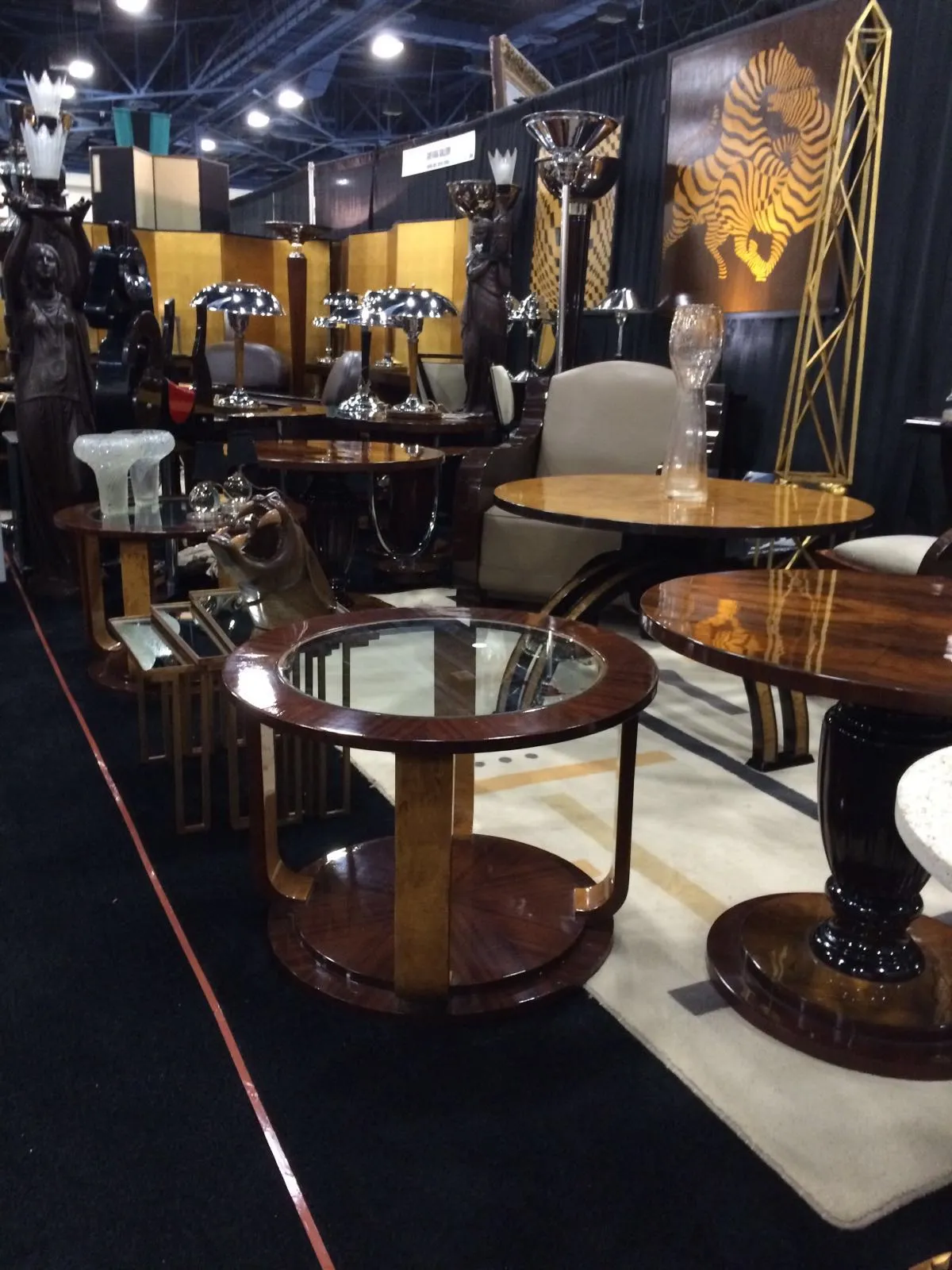 Two antique small tables with classic design in the scene