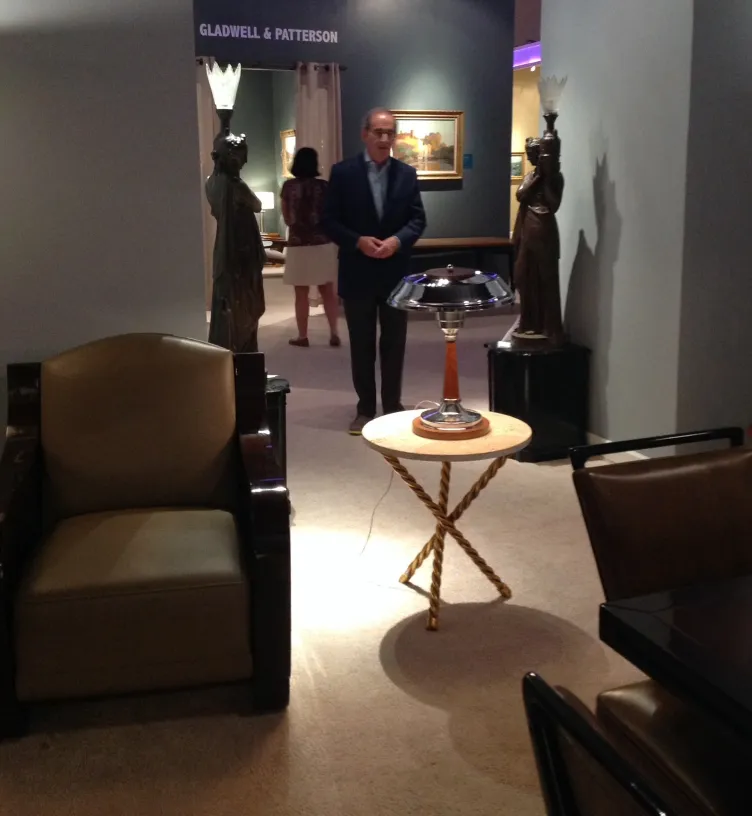 2 small decorative tables antiques in an elegant setting