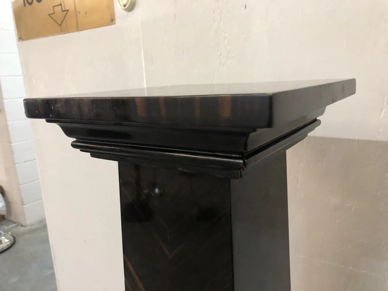 side view of an antique decorative column