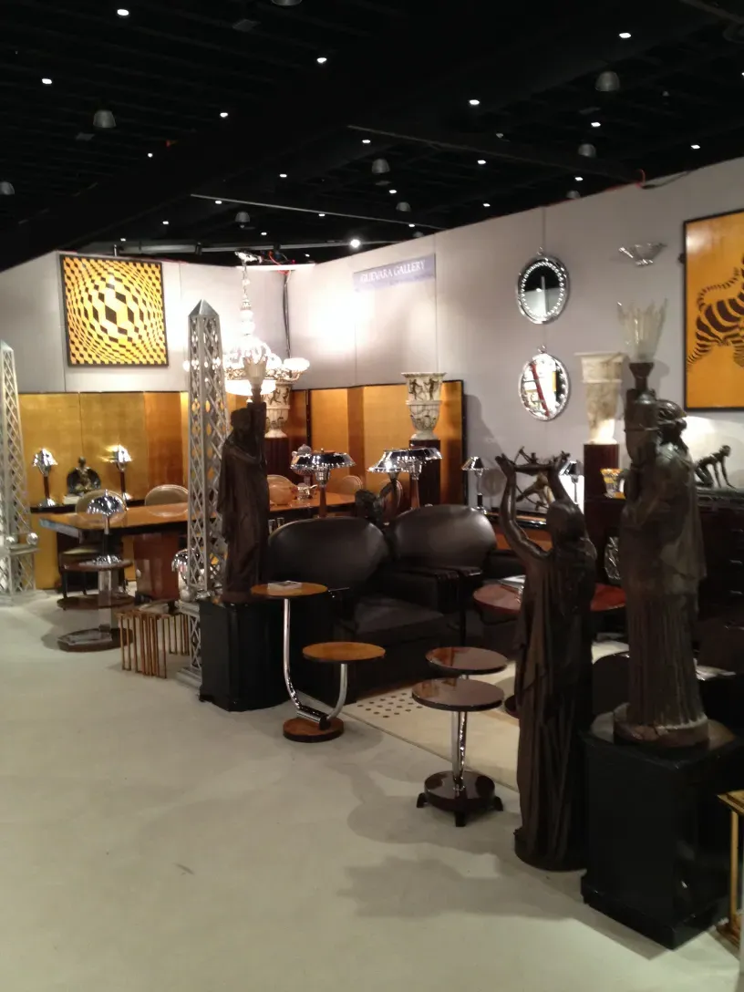 antique val d´osne sculpture in a stylish gallery setting