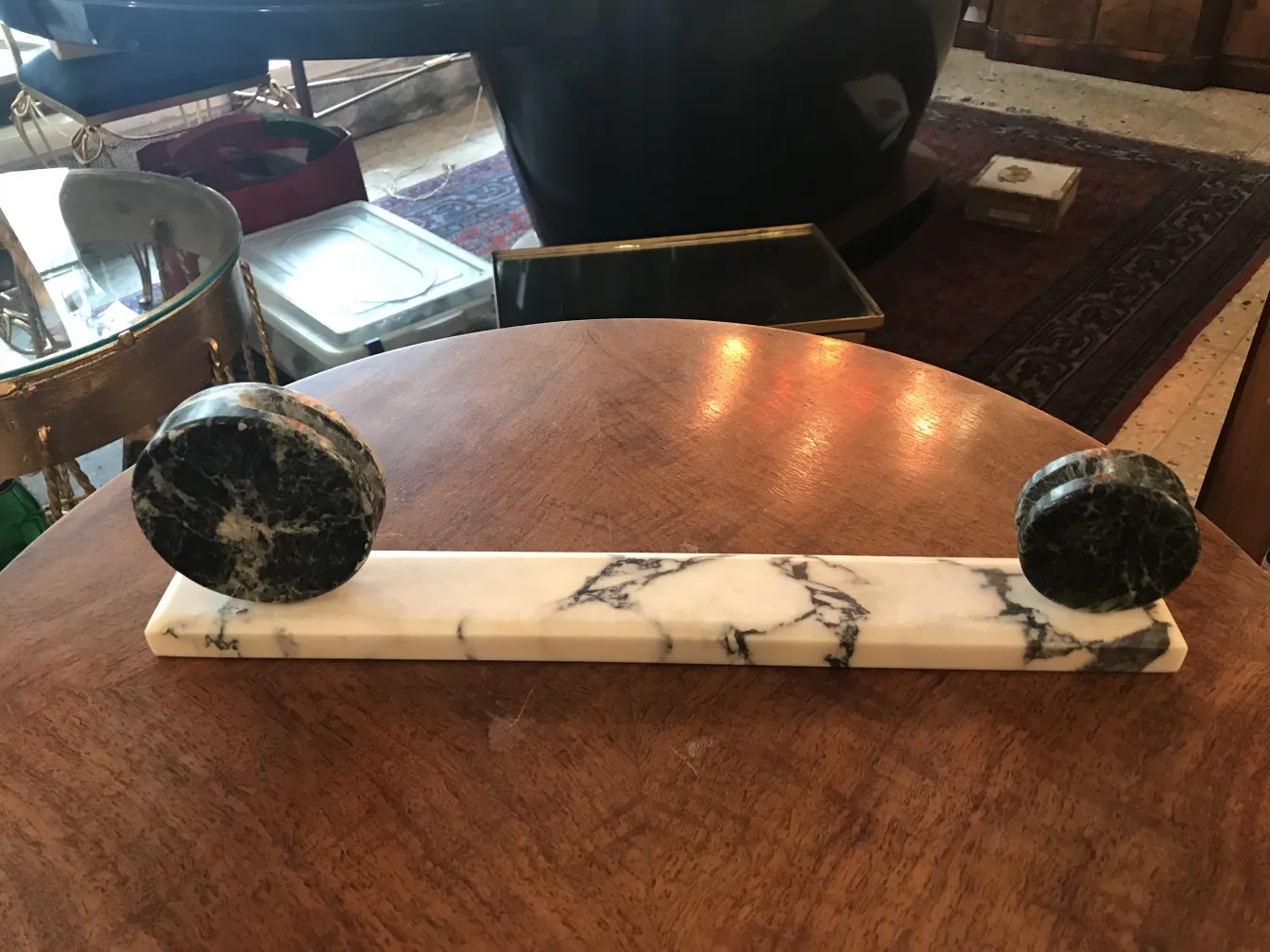 antique picture frame with a marble base, elegant and decorative