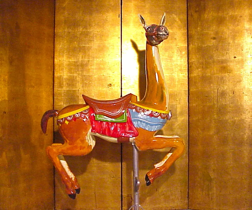 colorful antique llama against a golden background