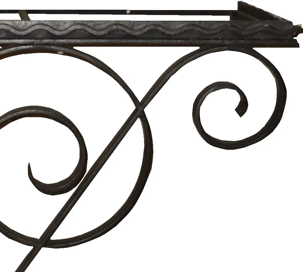 two antique consoles with spiral decorative details