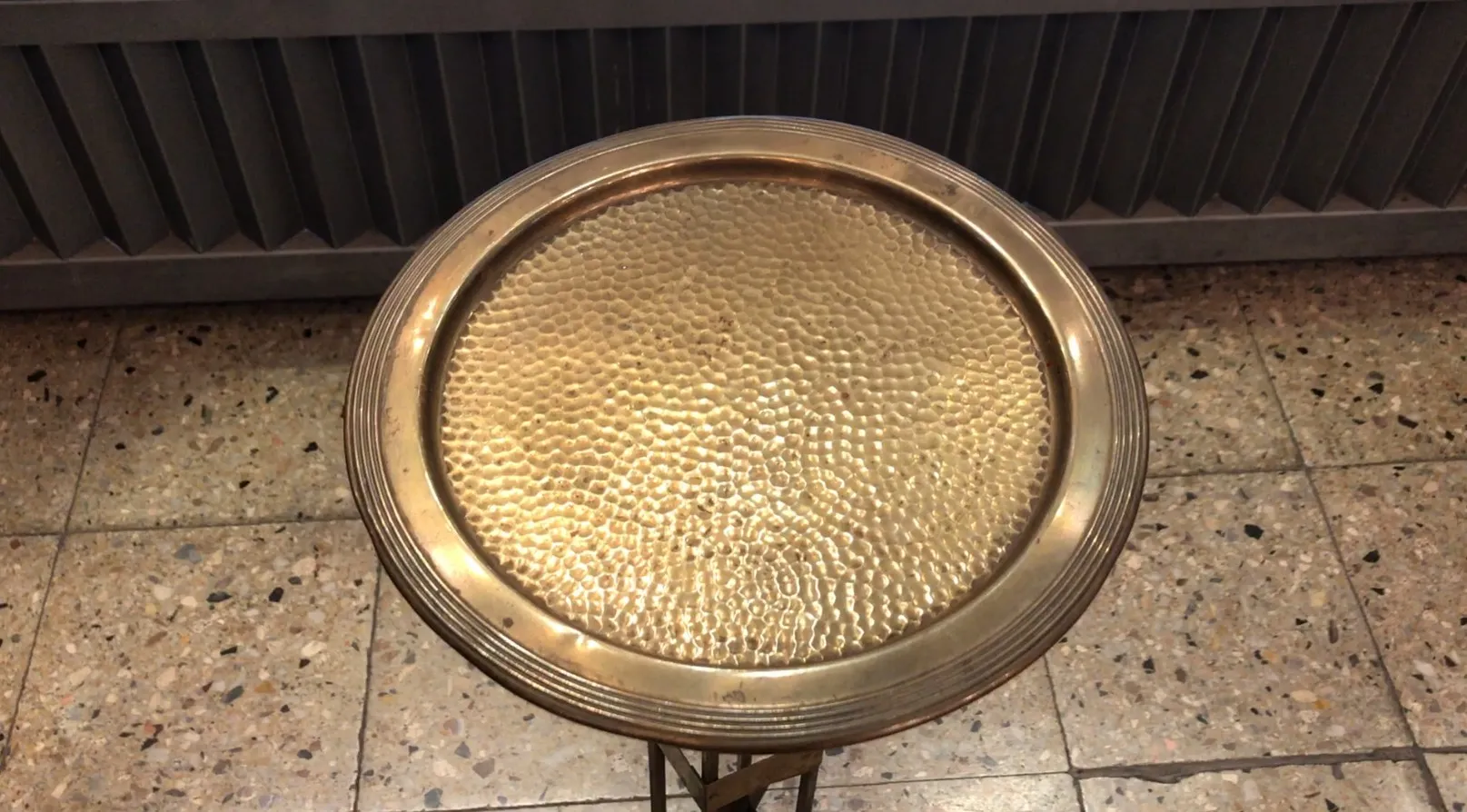 Round antique table with decoration in the Viennese secession style.