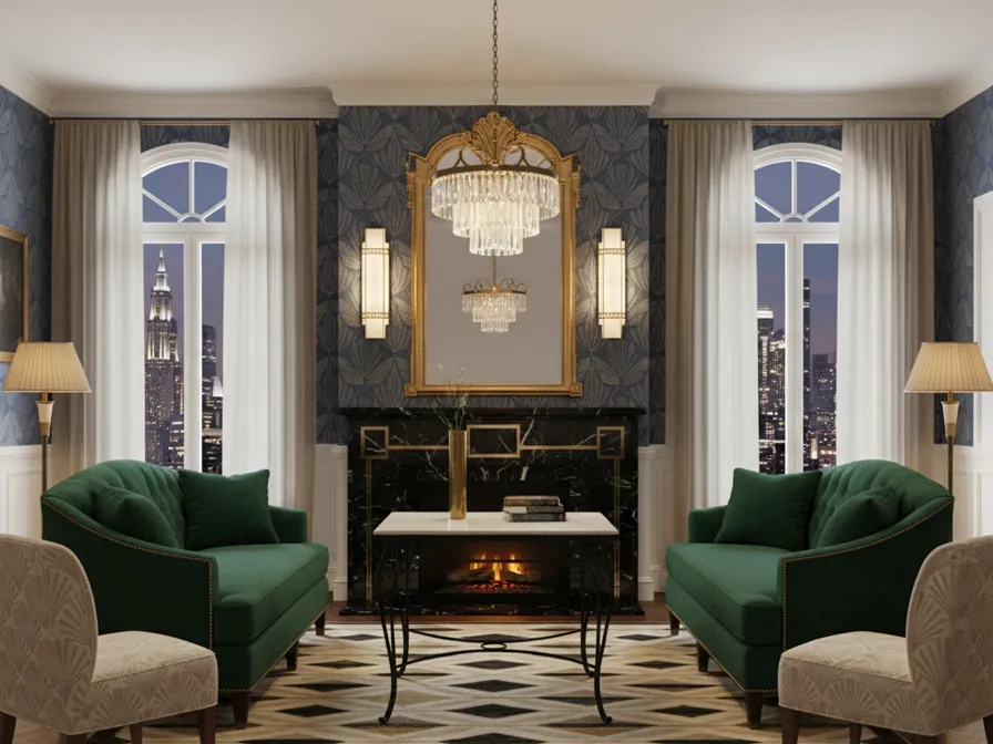 antique table in an elegant garden setting with sofas