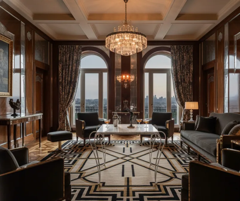 elegantly decorated antique table in the garden