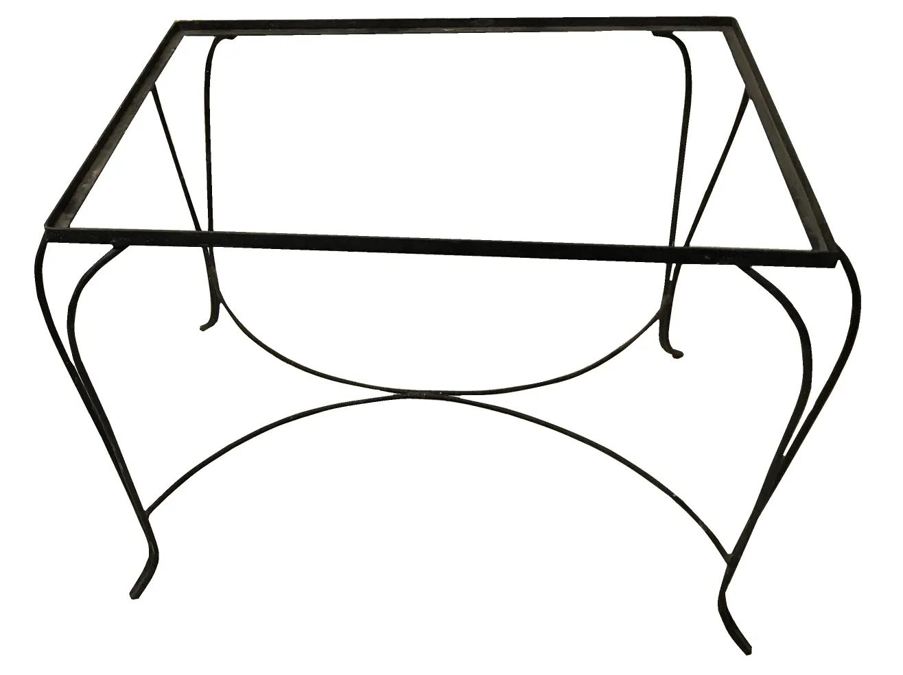 antique table with curved legs and garden frame design