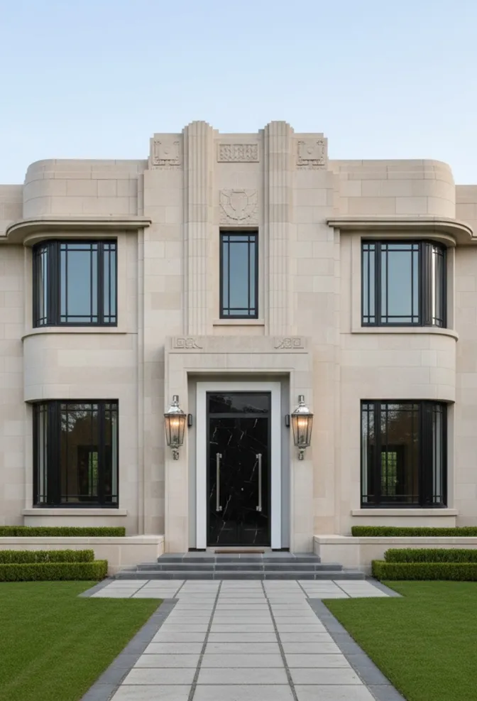 antique door handles in art deco style, featuring decorative details