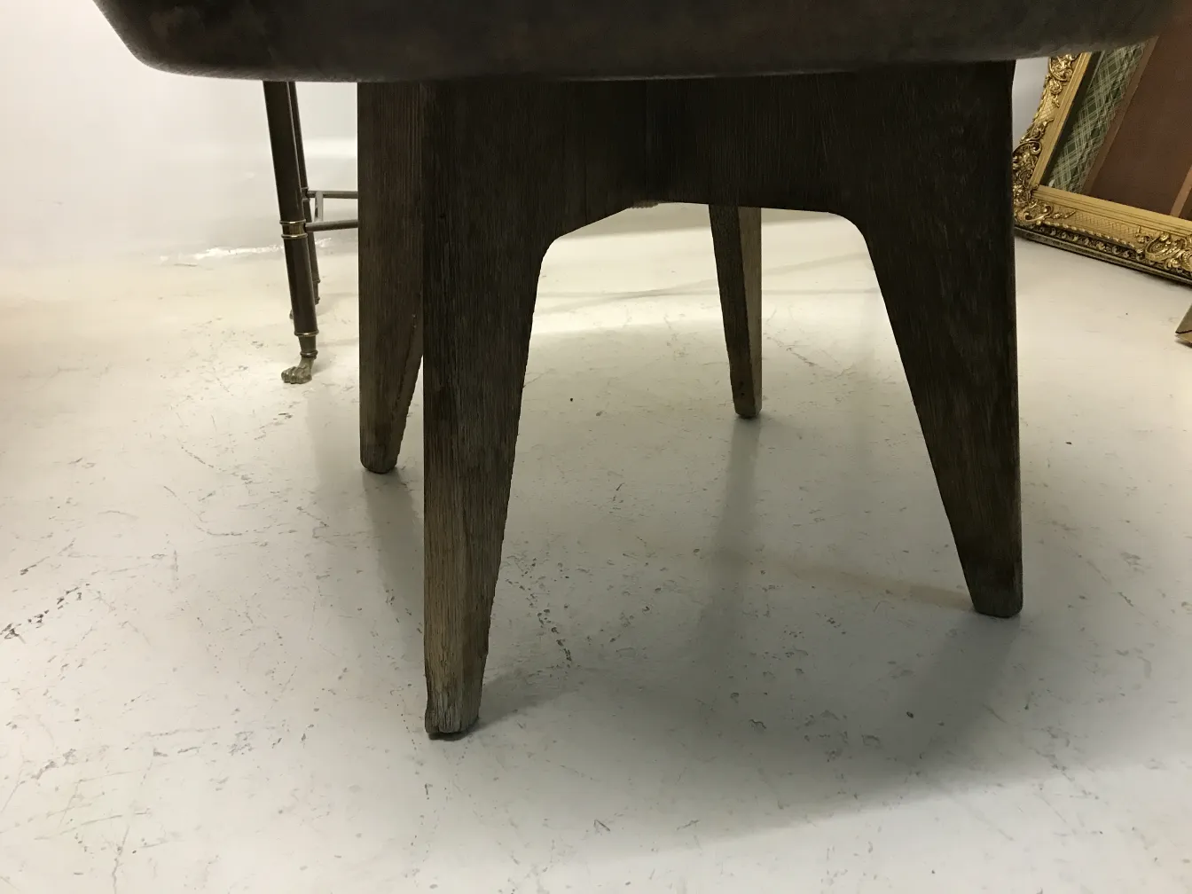 antique coffee table with elegant legs in a cozy setting