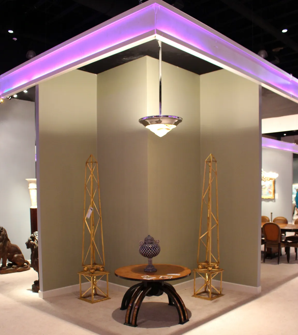 antique hanging lamp in decorative space