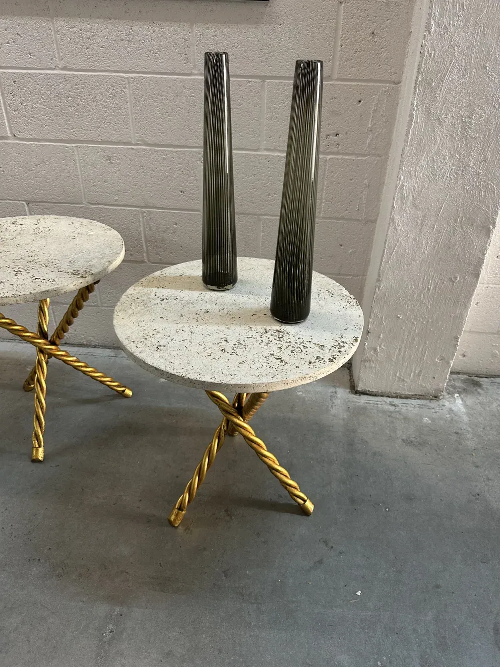 2 vintage murano vases with elegant design, enhancing a modern setting.