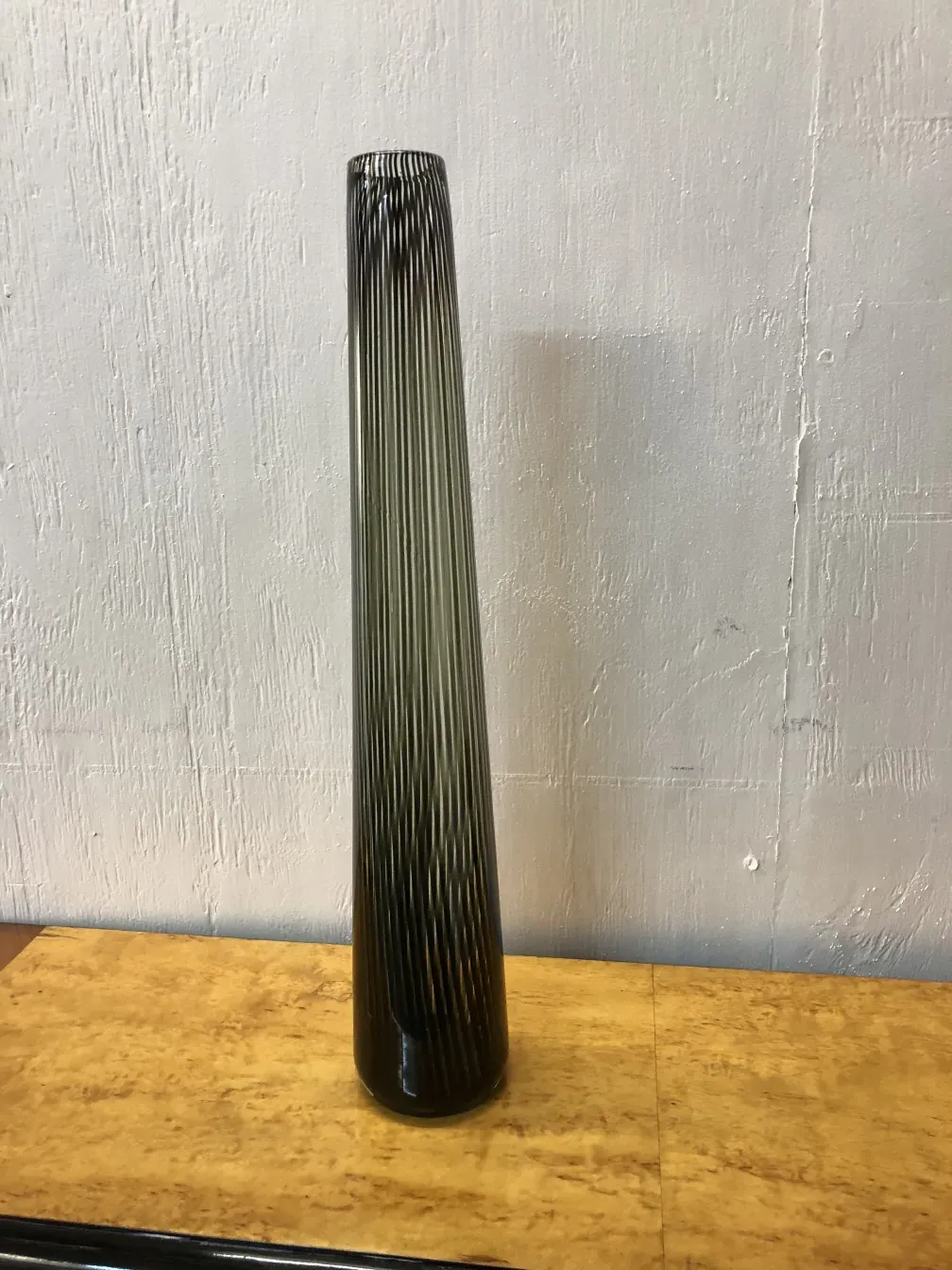 two antique murano vases with elegant design and stripes