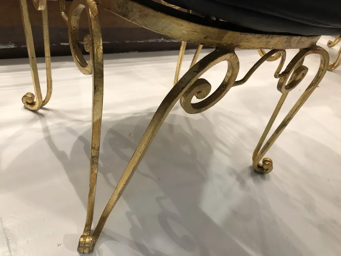 two antique garden chairs art deco with decorative details