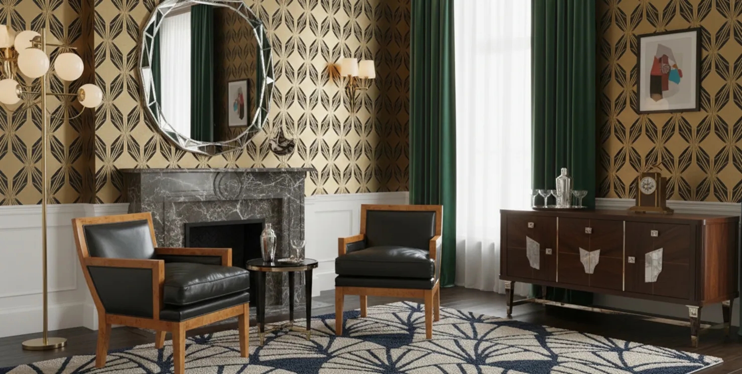 Two antique armchairs in an elegantly decorated room