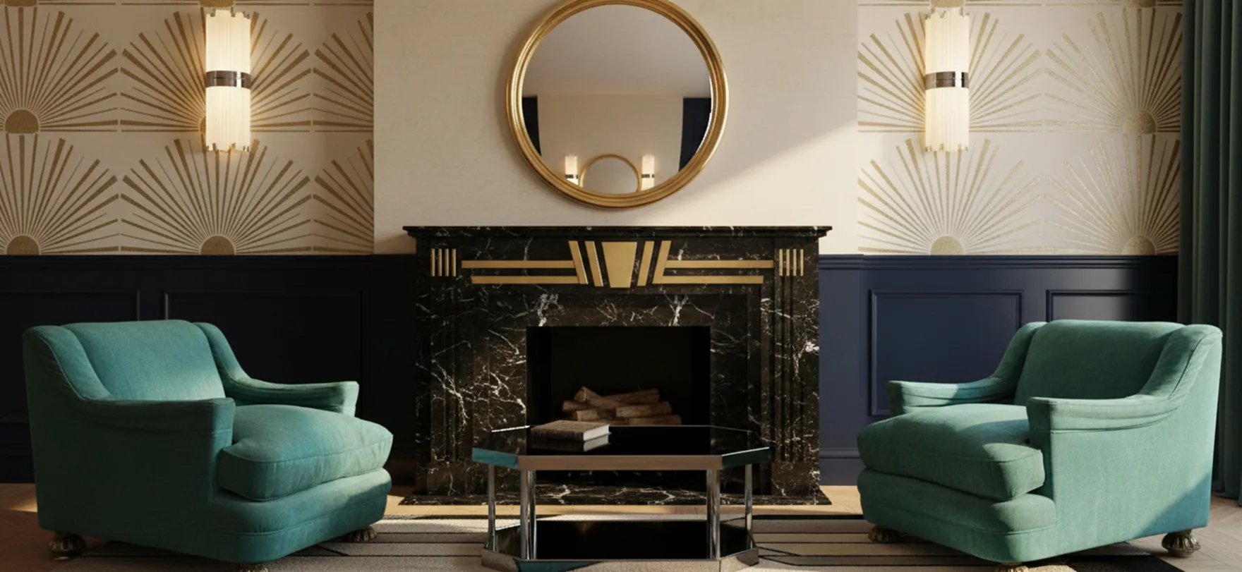 two antique armchairs to restore with cozy design in elegant room