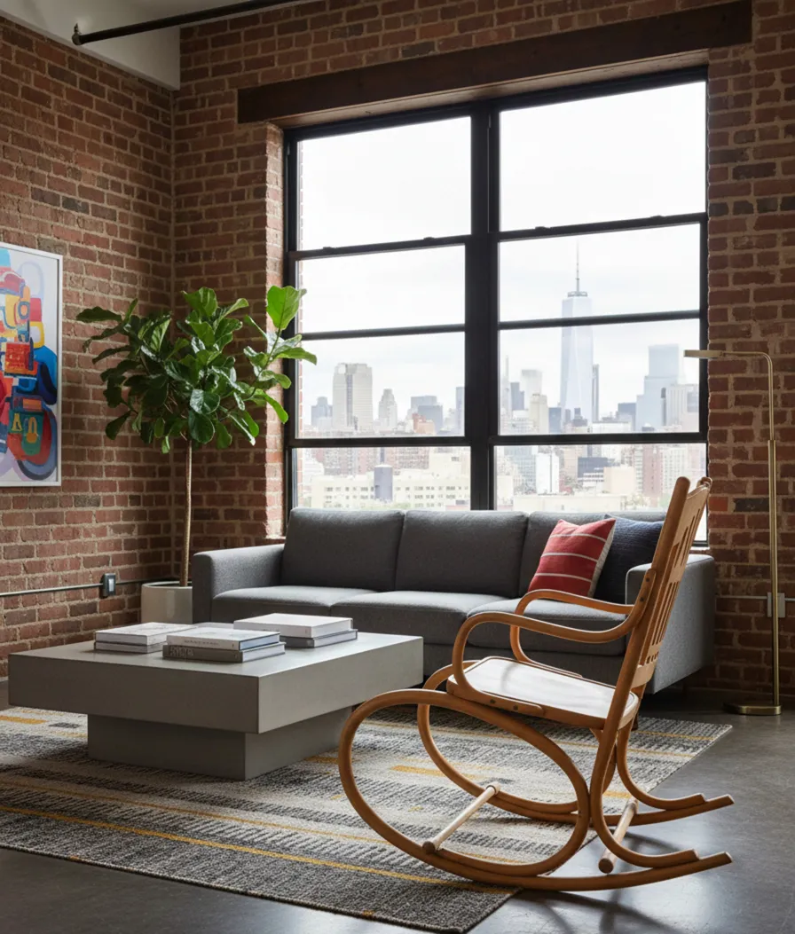 lorenz thonet antique hammock chair in modern living room