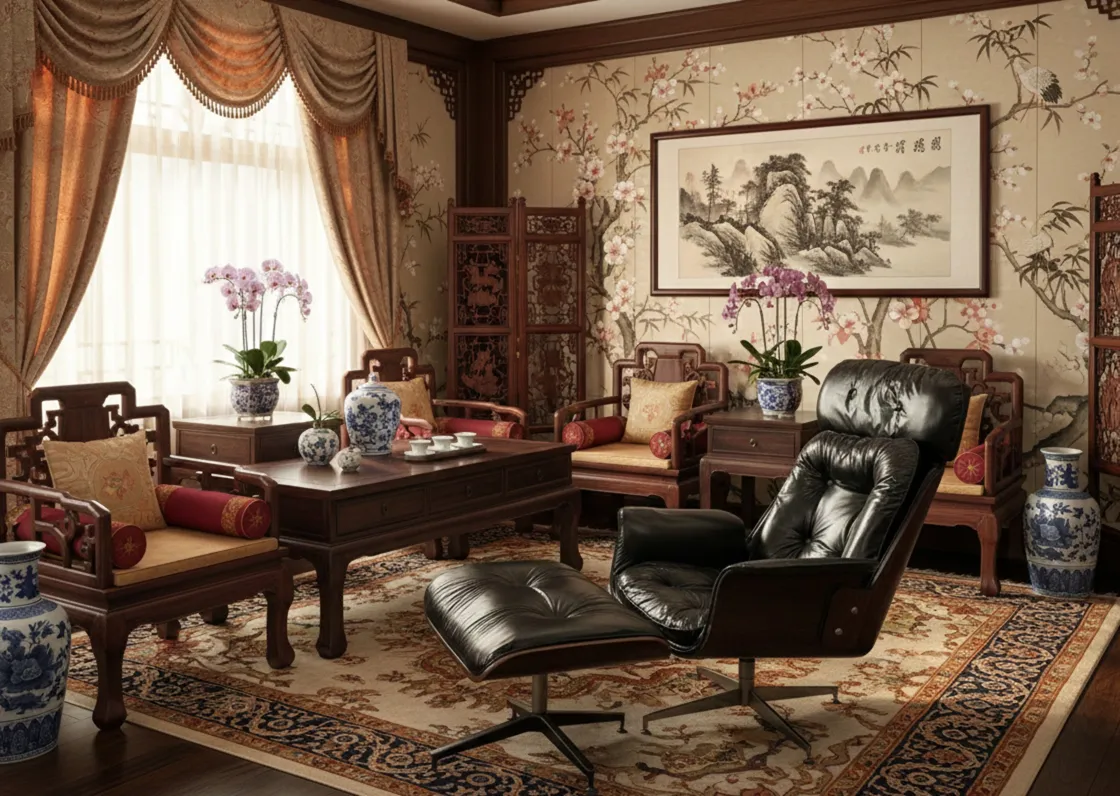 Herman Miller antique armchair in a beautifully decorated room.