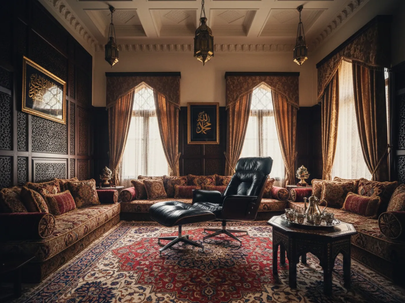 Antique armchair to restore in an elegant setting.