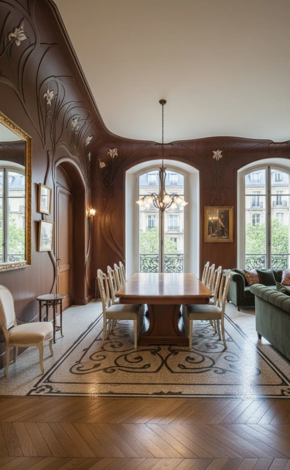 十把古董椅子 maison jansen 在优雅的环境中