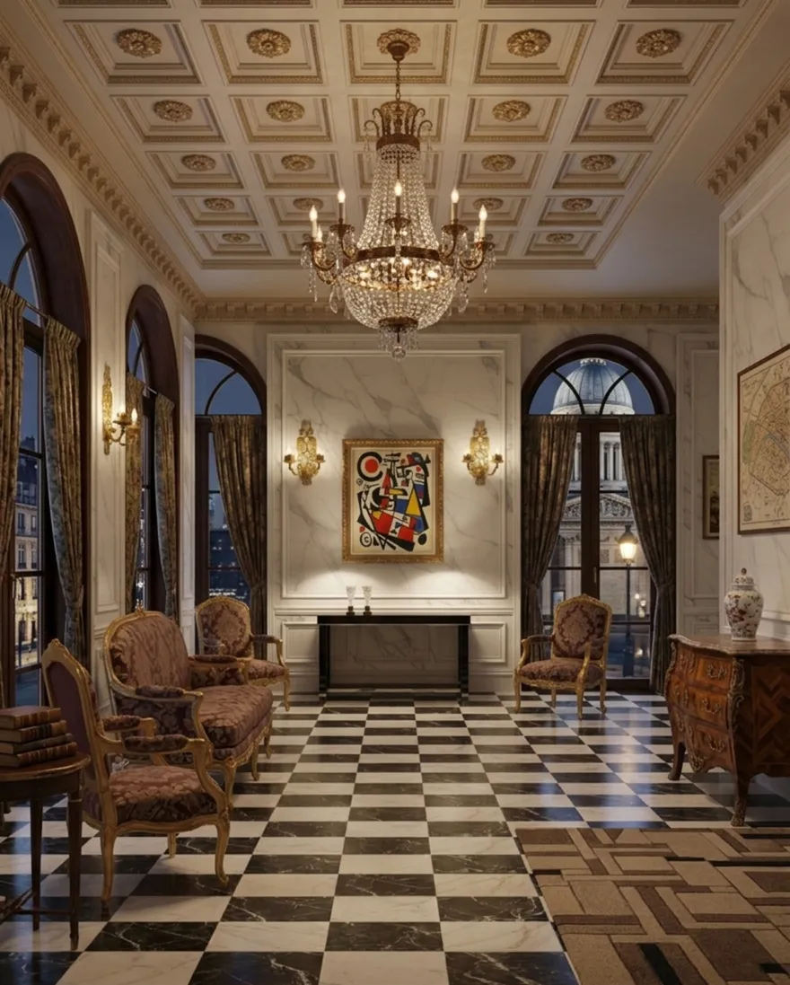 antique pair of sconces on a decorative wall